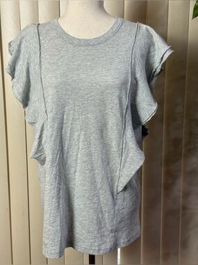 Aerie Women’s Flutter Sleeves T-Shirt Medium Heather Gray Size M